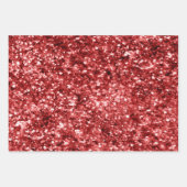 Red Gold Silver Glitter Sparkle Inpakpapier Vel (Voorkant)
