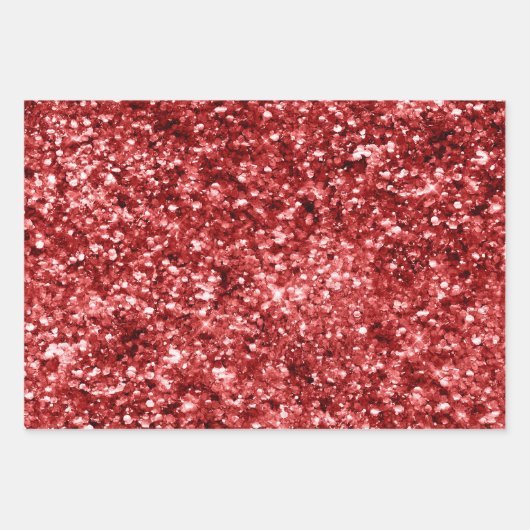 Red Gold Silver Glitter Sparkle Inpakpapier Vel (Voorkant)