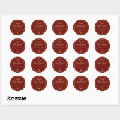 Red Gold Sla de datum op Ronde Sticker (Vel)