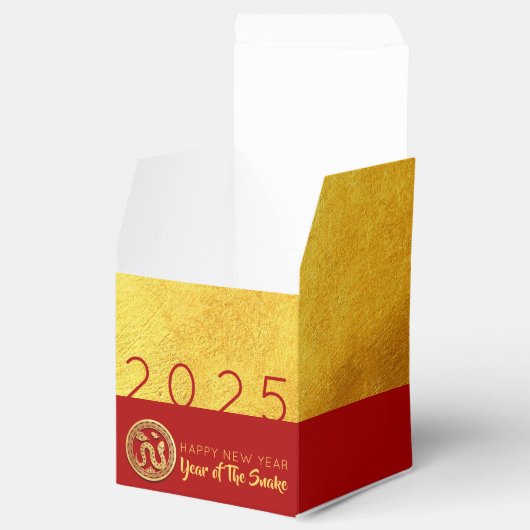 Red Gold Snake papercut 2025 Party Favoriet Box Bedankdoosjes (Geopend)
