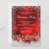 Red Gold Snow Bauble-kerstfeestdag Kaart (Voorkant)