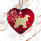 Red Gold Snowflake Afghan Hound Keramisch Ornament