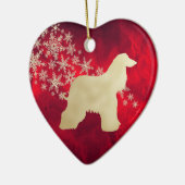 Red Gold Snowflake Afghan Hound Keramisch Ornament (Links)