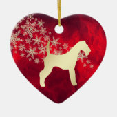Red Gold Snowflake Airedale Terrier Keramisch Ornament (Voorkant)