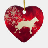 Red Gold Snowflake Australian Cattle Dog Keramisch Ornament (Voorkant)