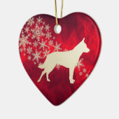 Red Gold Snowflake Australian Cattle Dog Keramisch Ornament (Links)
