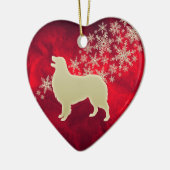Red Gold Snowflake Australian Shepherd Keramisch Ornament (Links)