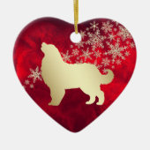 Red Gold Snowflake Bernese Mountain Dog Keramisch Ornament (Voorkant)