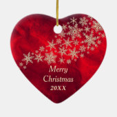 Red Gold Snowflake Cheerleader - gepersonaliseerd Keramisch Ornament (Achterkant)