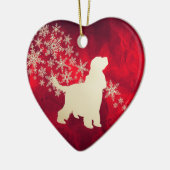 Red Gold Snowflake English Cocker Spaniel Keramisch Ornament (Links)