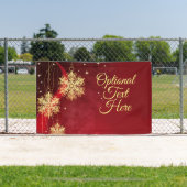 Red & Gold Snowflake Filigree Aangepast kerstfeest Spandoek (Insitu)