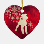 Red Gold Snowflake Fox Terrier Keramisch Ornament (Voorkant)