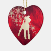 Red Gold Snowflake Fox Terrier Keramisch Ornament (Links)