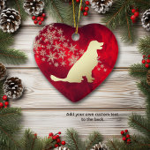 Red Gold Snowflake Golden Retriever Keramisch Ornament