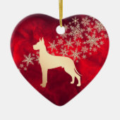 Red Gold Snowflake Great Dane Keramisch Ornament (Voorkant)