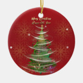 Red & Gold Snowflake Holiday ceramic ornament (Voorkant)