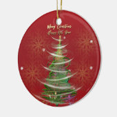 Red & Gold Snowflake Holiday ceramic ornament (Links)