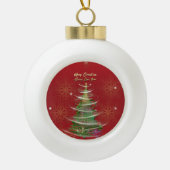 Red & Gold Snowflake Holiday ceramic ornament  (Voorkant)