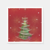 Red & Gold Snowflake Holiday paper napkins Servet (Voorkant)