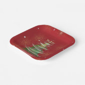 Red & Gold Snowflake Holiday paper plates Papieren Bordje (Gebogen)