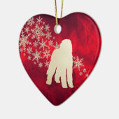 Red Gold Snowflake Labradoodle Dog Keramisch Ornament (Links)