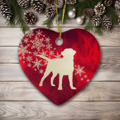 Red Gold Snowflake Labrador Retriever Keramisch Ornament