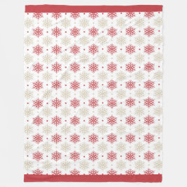 Red Gold Snowflake Patroon Fleece Deken