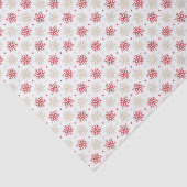 Red Gold Snowflake Patroon op witte kerst Tissuepapier (Detail)