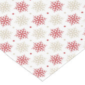 Red Gold Snowflake Pattern Holiday Korte Tafelloper (Hoek)