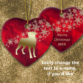 Red Gold Snowflake Rottweiler Keramisch Ornament