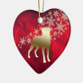 Red Gold Snowflake Rottweiler Keramisch Ornament (Links)