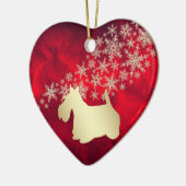 Red Gold Snowflake Scottish Terrier Keramisch Ornament (Links)
