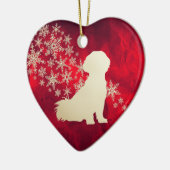 Red Gold Snowflake Shih Tzu Dog Keramisch Ornament (Links)