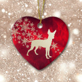 Red Gold Snowflake Speelgoed Terrier Keramisch Ornament
