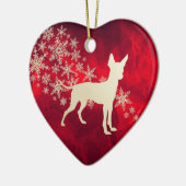 Red Gold Snowflake Speelgoed Terrier Keramisch Ornament (Links)