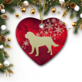 Red Gold Snowflake St Bernard Keramisch Ornament