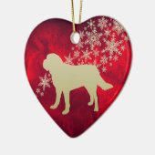 Red Gold Snowflake St Bernard Keramisch Ornament (Links)