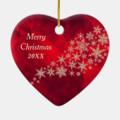 Red Gold Snowflake Tennis Player Keramisch Ornament (Achterkant)