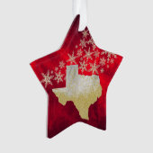 Red Gold Snowflake Texas Star Ornament (voorkant)