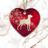 Red Gold Snowflake Vizsla Dog Keramisch Ornament