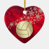 Red Gold Snowflake Volleyball Persoonlijk Keramisch Ornament (Voorkant)