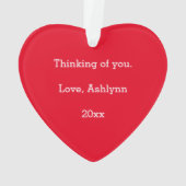 Red Gold Social Distance Hug Kerstmis Ornament (achterkant)