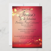 Red Gold Sparkle 50 & Fabulous 50ste verjaardag Kaart (Achterkant)