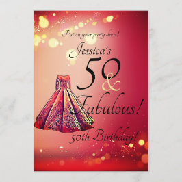 Red Gold Sparkle 50 & Fabulous 50ste verjaardag Kaart