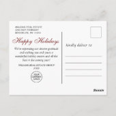 Red Gold Sparkle-kerstbal bedrijfsgroet Briefkaart (Achterkant)