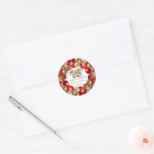 Red Gold Sparkle Quinceañera-ballon Ronde Sticker (Envelop)
