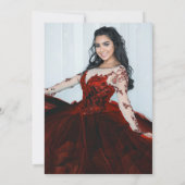 Red Gold Sparkle Quinceañera Ballonfoto Kaart (Achterkant)