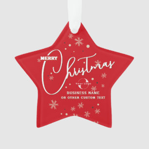 Red Gold Star Business logo Bedrijf Kerst Ornament