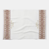 Red Gold Star Flower Border White Customized Wudhu Theedoek (Horizontaal)