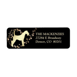 Red Gold Star Swirl Airedale Etiket